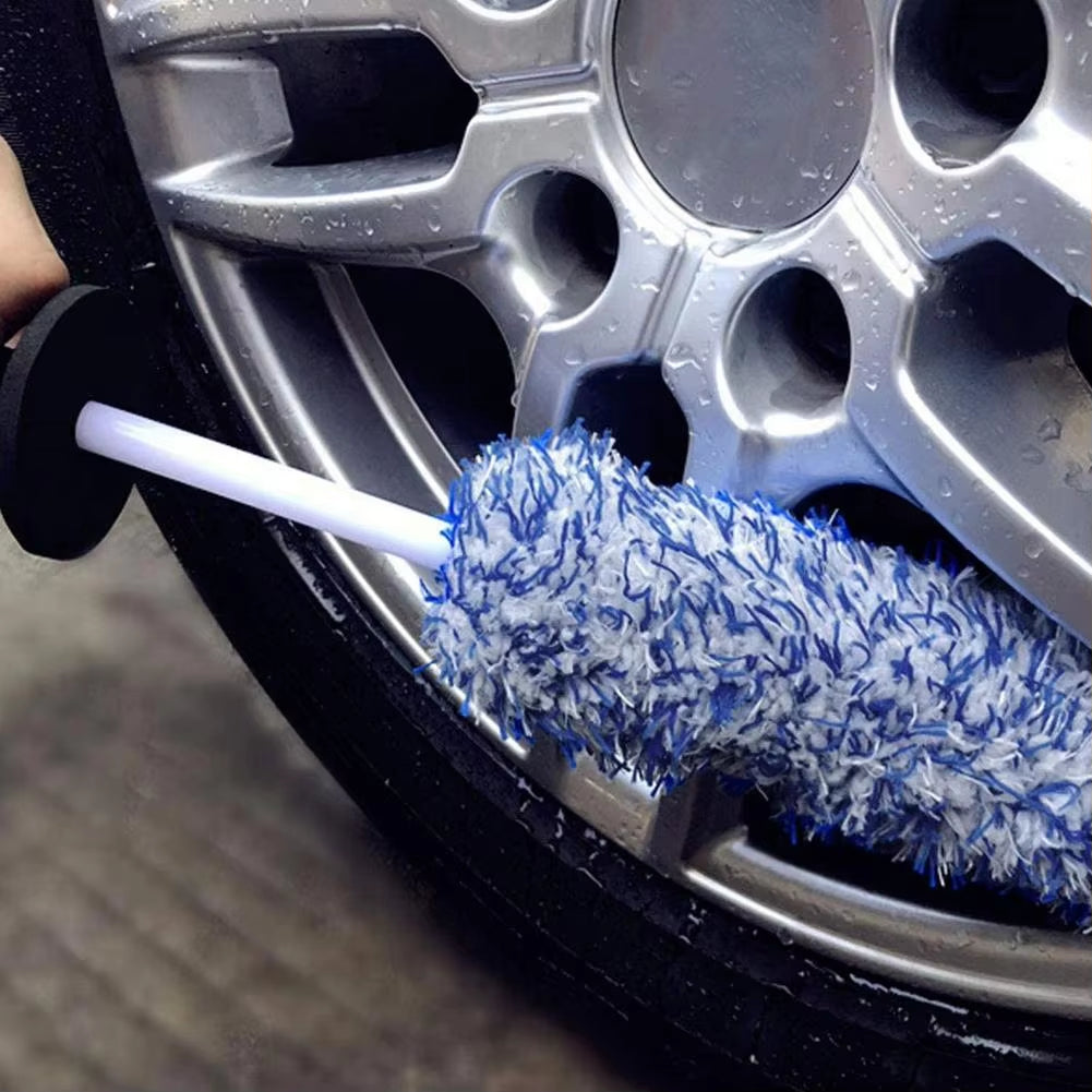 Top Microfiber Towel Car Premium Wheels Brush Non-Slip Handle Easy to Cleaning Rims Spokes Wheel Barrel Brake Caliper Clean Car